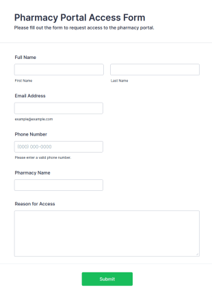 Pharmacy Portal Access Form Template
