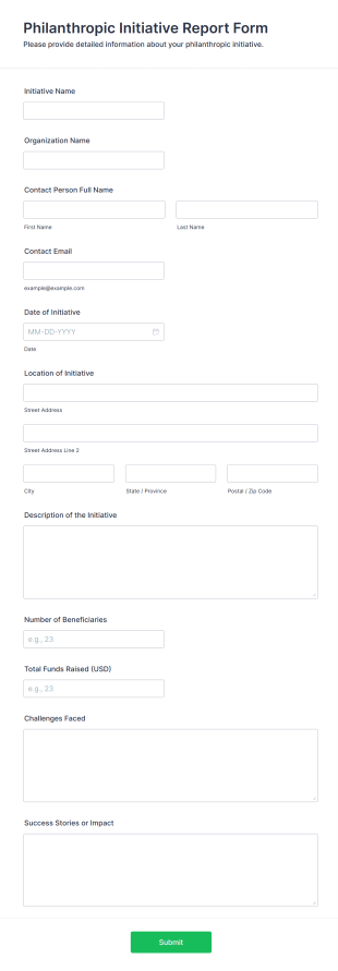 Philanthropic Initiative Report Form Template