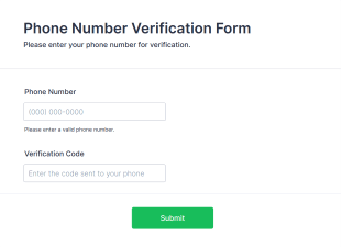 Phone Number Verification Form Template