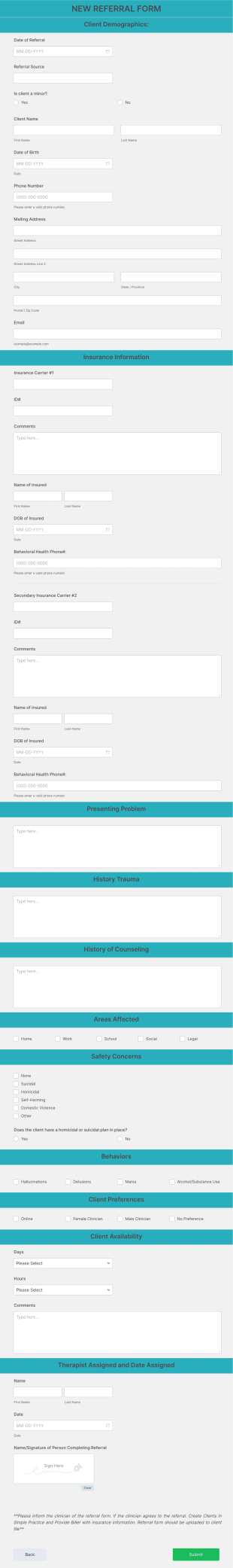 Phone Screening Form Template