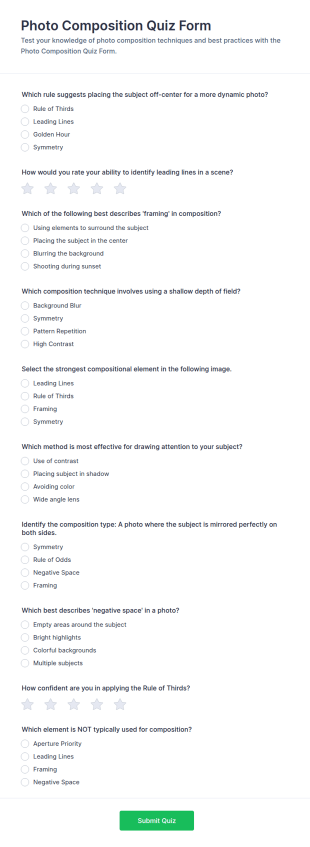 Photo Composition Quiz Form Template