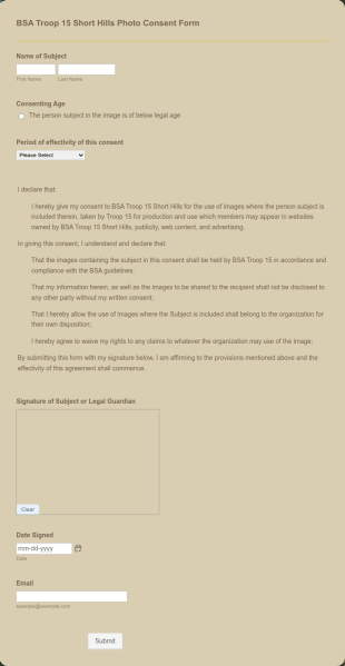 Photo Consent Form Template