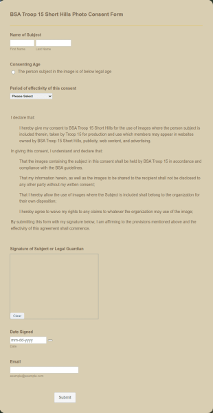 Photo Consent Form Template