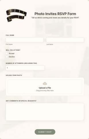 Photo Invites RSVP Form Template