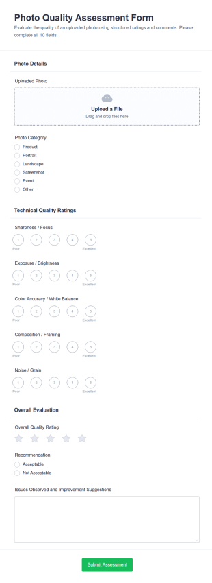 Photo Quality Assessment Survey Form Template