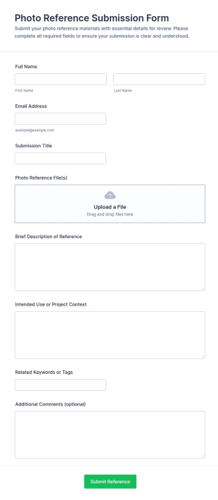 Photo Reference Submission Form Template
