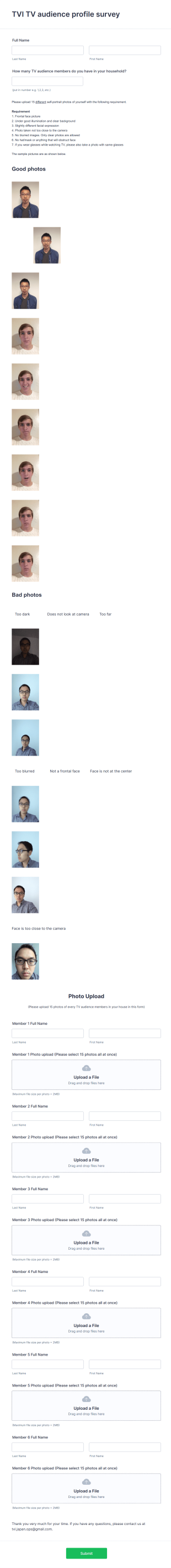 Photo Upload Template Form Template