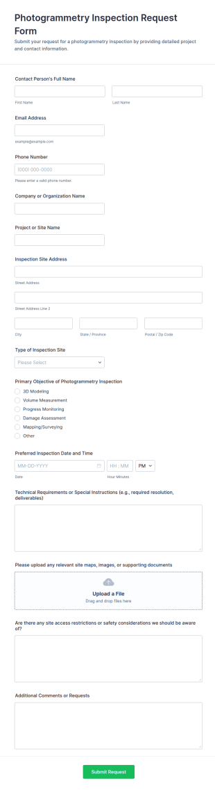 Photogrammetry Inspection Request Form Template