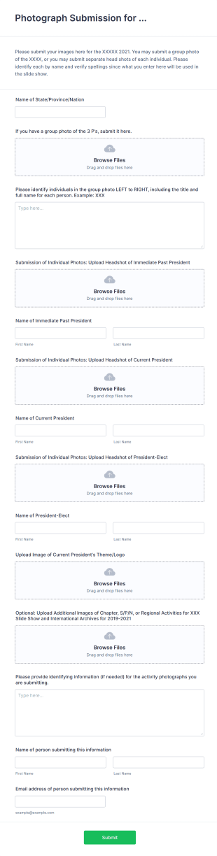 Photograph Submission Form Template
