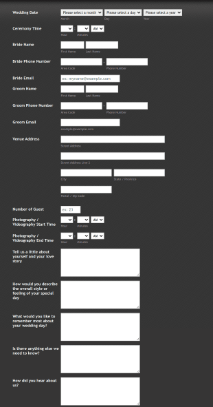 Photography And Videography Request Form Template