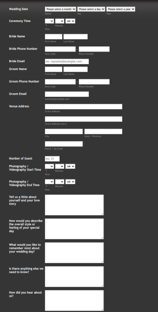 Photography And Videography Request Form Template