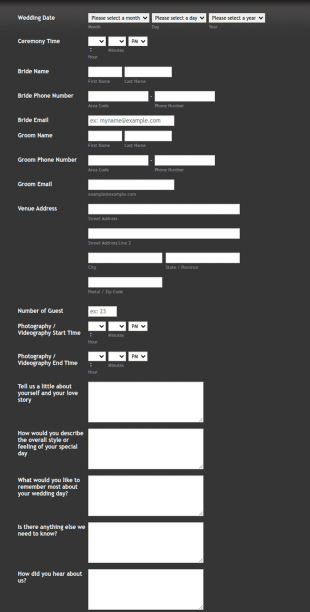 Photography And Videography Request Form Template