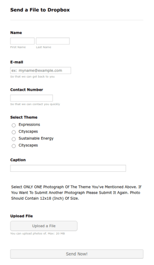 Photo Contest Free Entry Form Template