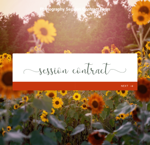 Photography Session Contract Form Template