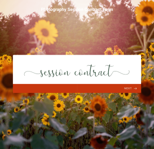 Photography Session Contract Form Template