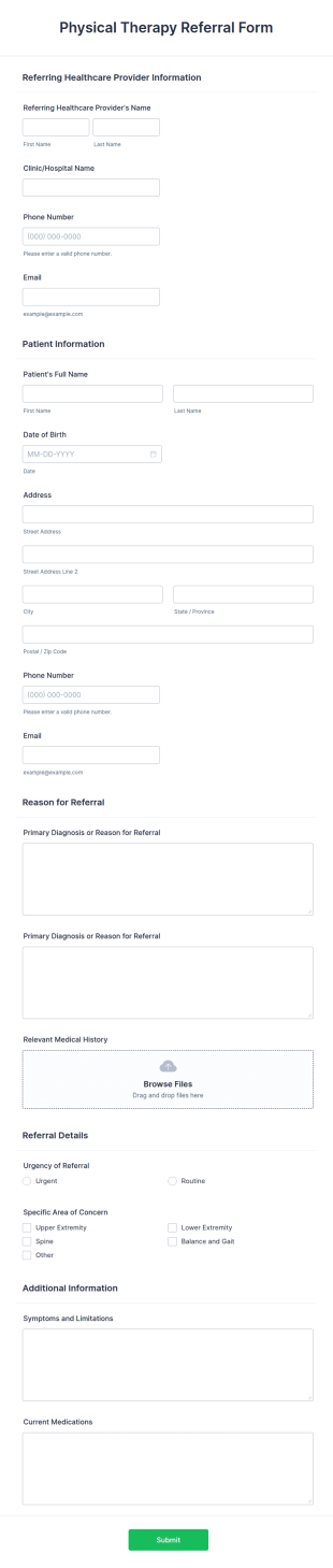 Physical Therapy Referral Form Template
