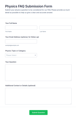 Physics FAQ Submission Form Template