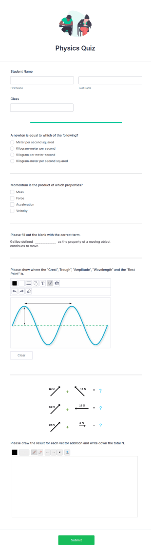 Physics Quiz Form Template