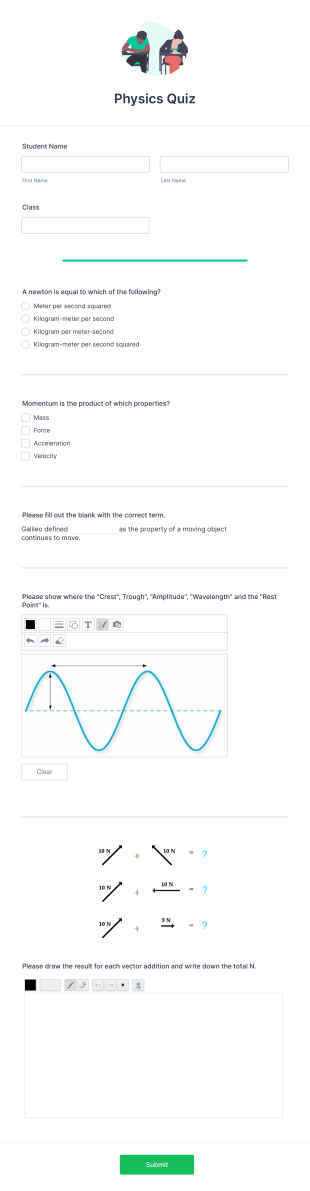Physics Quiz Form Template