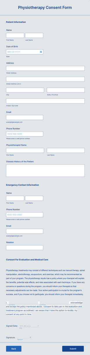 Physiotherapy Consent Form Template