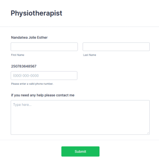 Physiotherapy Service Form Template