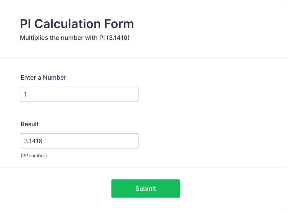 PI (π) Calculation Form Template Jotform