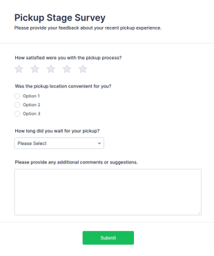 Pickup Stage Survey Form Template