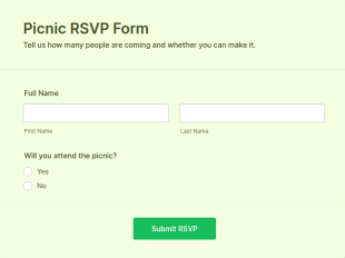 Picnic RSVP Form Template