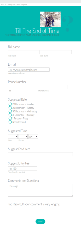 Picnic Form Template