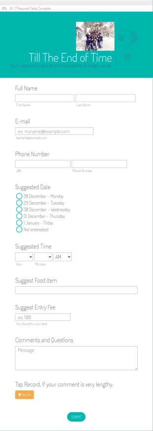 Picnic Form Template