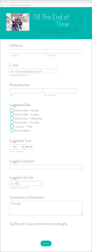 Picnic Form Template