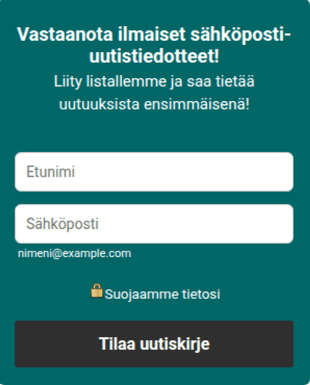Pieni Uutiskirjelomake