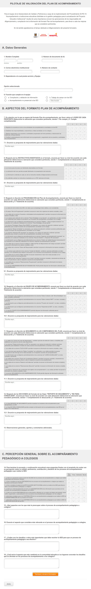 Pilotaje De Valoración Del Plan De Acompañamiento