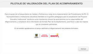 Pilotaje De Valoración Del Plan De Acompañamiento