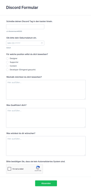 Discord Formular