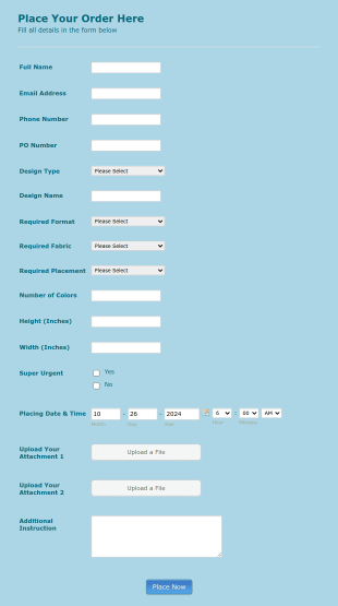 Digital Photo Transfer Order Form Template