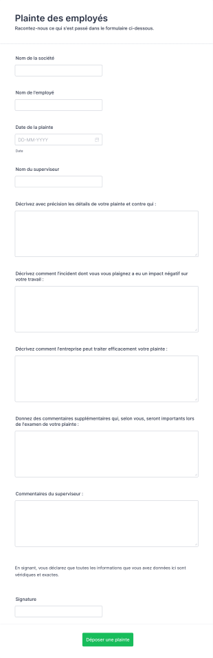 Plainte Des Employés