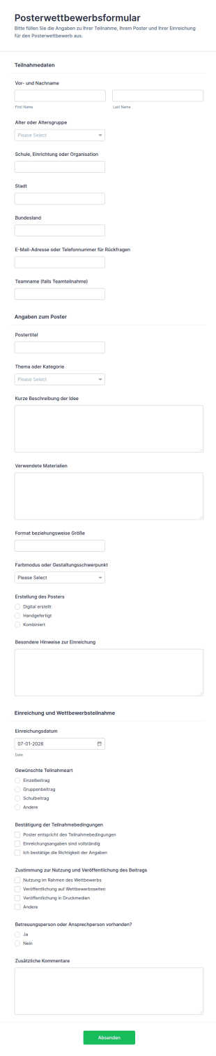 Plakatwettbewerb Formular