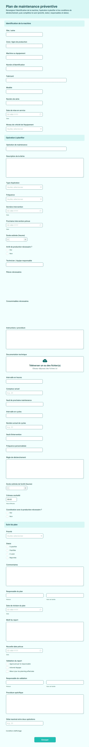 Plan De Maintenance Préventive