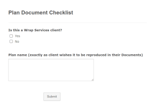 Plan Document Checklist Form Template