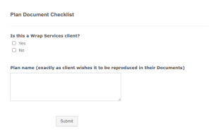 Plan Document Checklist Form Template