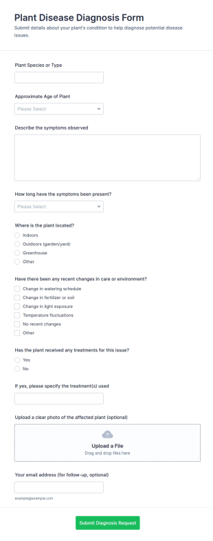Plant Disease Diagnosis Form Template