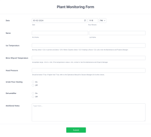 Plant Monitoring Form Template