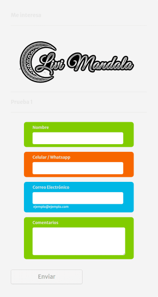 Plantilla De Formulario De Contacto En Colores