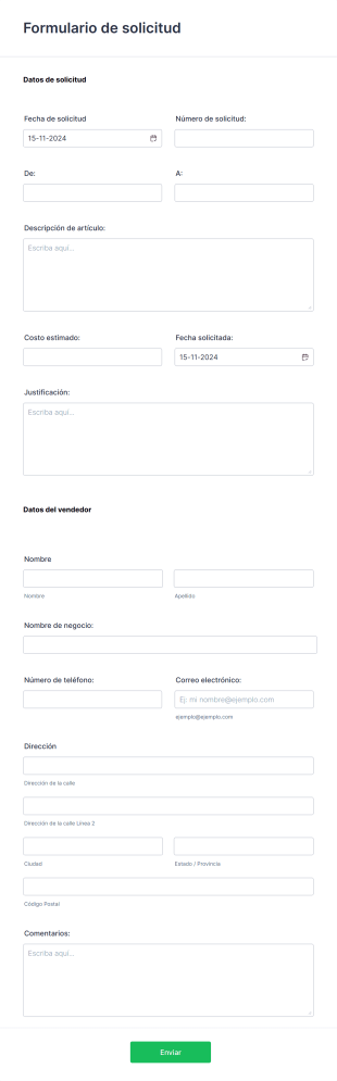 Plantilla De Formulario De Solicitud Form Template