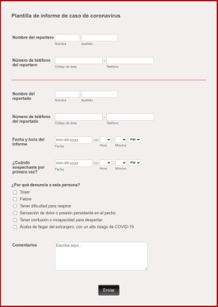 Plantilla De Informe De Caso De Coronavirus