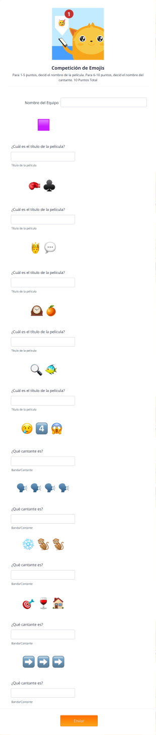 Plantilla De Competición De Emojis Form Template