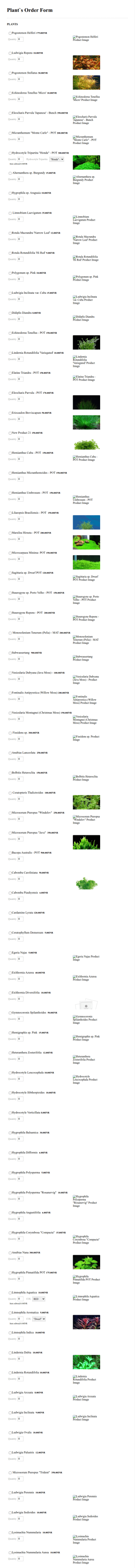 PLANT`s Order Form Template