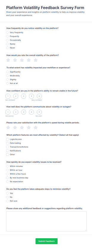 Platform Volatility Feedback Form Template
