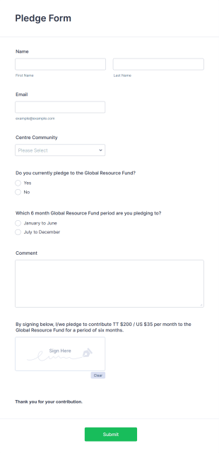 Pledge Form Template